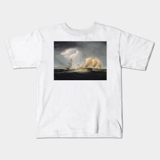 Capture of the Tripoli by the Enterprise by Thomas Birch Kids T-Shirt